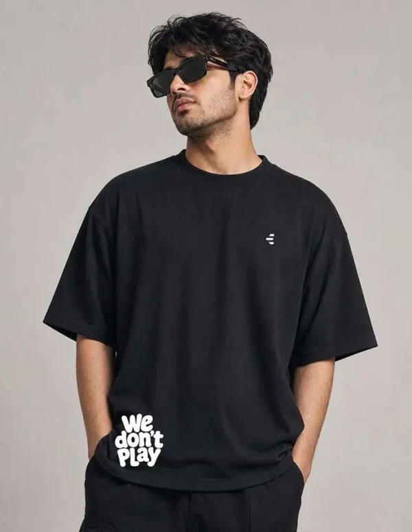 Premium We Don't Play Drop Shoulder – Black