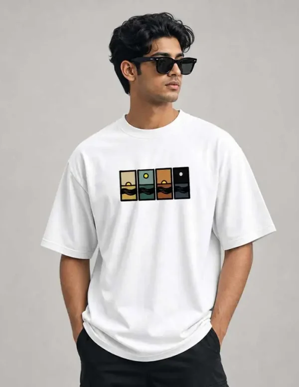 Premium Horizon Phases Drop Shoulder – White