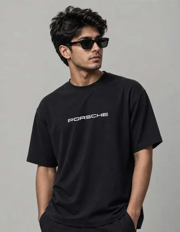 Premium Sports Car Drop Shoulder T-Shirt – Black