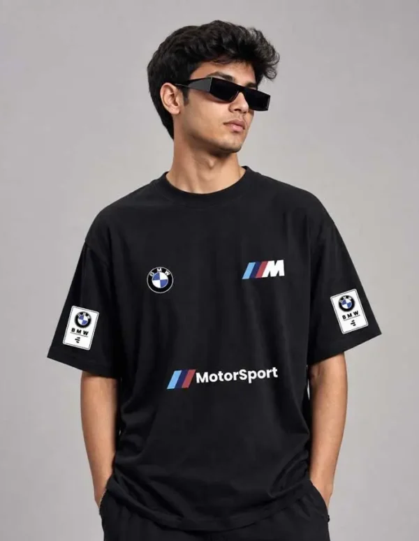 Motorsport Premium Drop Shoulder T-Shirt – Black