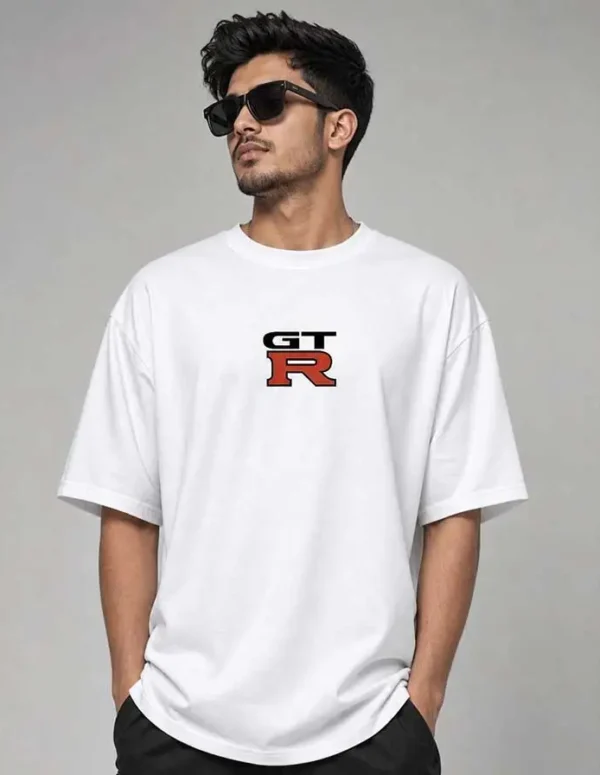Premium Nissan GT-R NISMO Blueprint Drop Shoulder T-Shirt – White