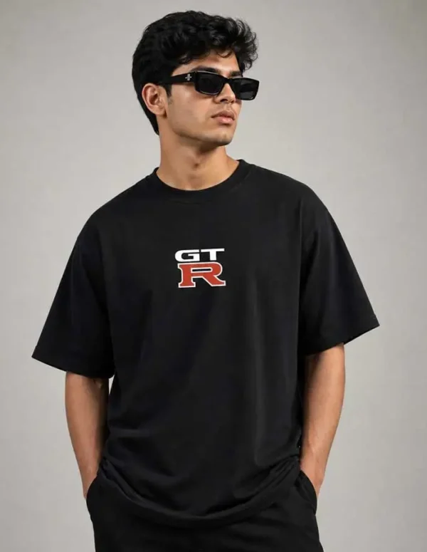 premium-nissan-gt-r-nismo-blueprint-drop-shoulder-t-shirt-Black