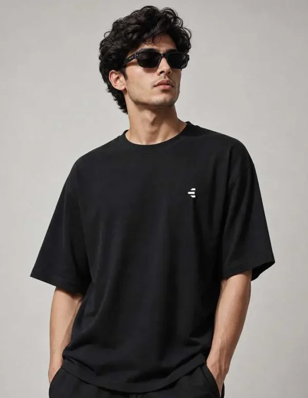 Premium Oversized Drop Shoulder T-Shirt – Black