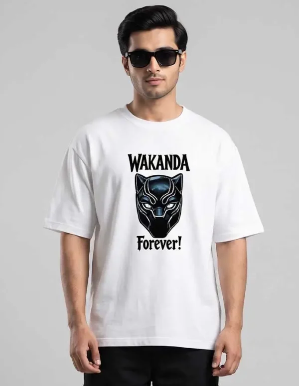 Wakanda Forever Premium Oversized Drop Shoulder T-Shirt – White