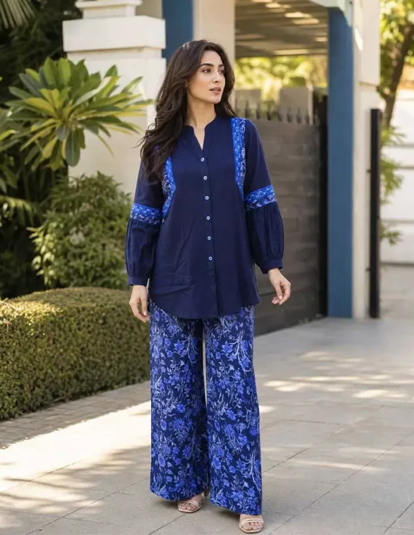 Premium Blue Printed Co-Ord Set